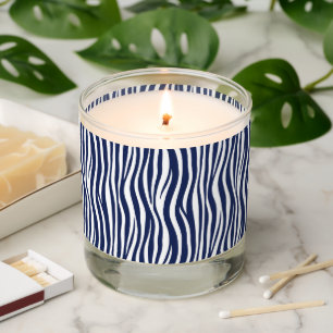 Song of the Sea Navy Blue Nautical Flowing Waves Scented Candle