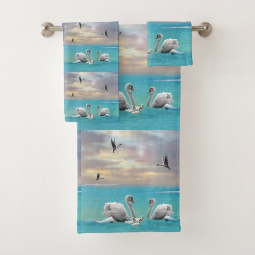Song Of The White Swan Bath Towel Set
