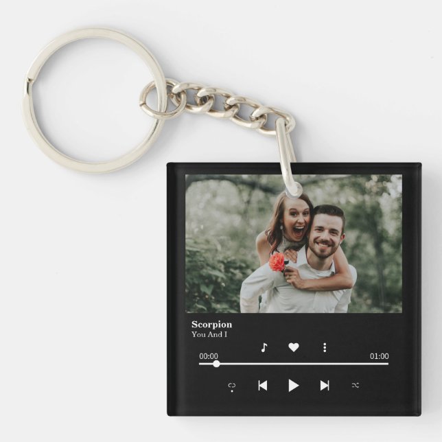 Song Player Couple Anniversary Keychain (Front)