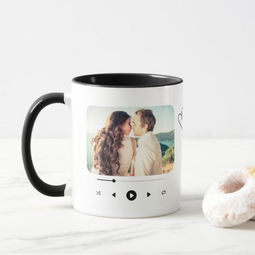 Song Playlist 1 Photo Love Valentines Day Gift Mug