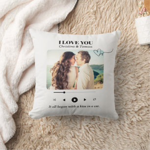 Song Playlist Photo Love Valentine's Day Gift Throw Pillow