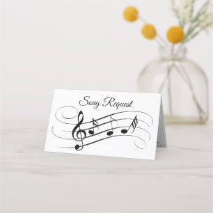 Song Request Folded Wedding Place Card