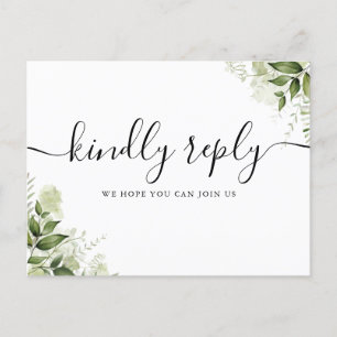Song Request Greenery Leaves Script RSVP Card