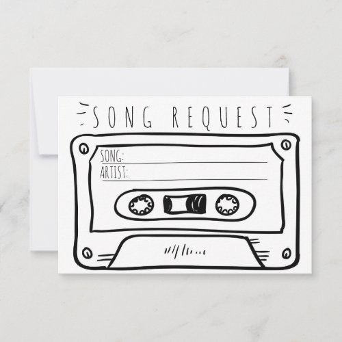 Song request wedding RSVP Insert card Cassette