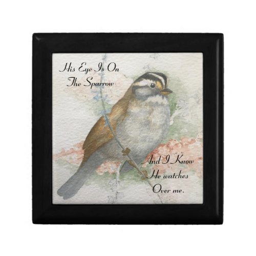 Song Sparrow He Watches Over Me Bible Quote Gift Box