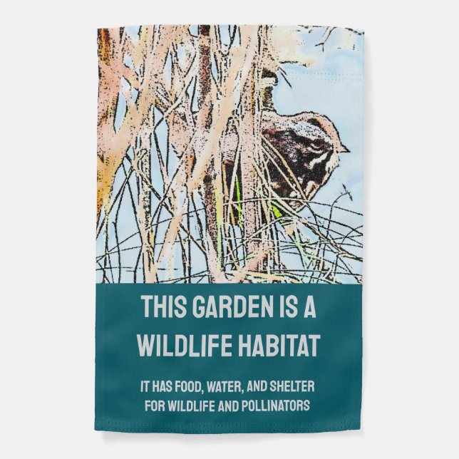 Song Sparrow Wildlife Habitat Garden Flag (Front)