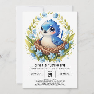 Songbird Elegant Forest Bird Birthday Invitation