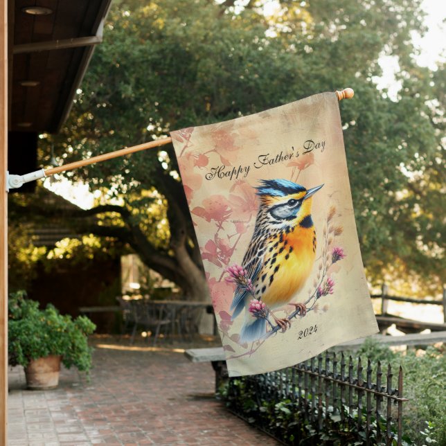 Songbird Happy Father's Day  House Flag (In SItu)