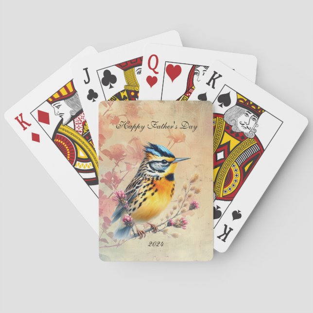Songbird Happy Father's Day Poker Cards (Back)