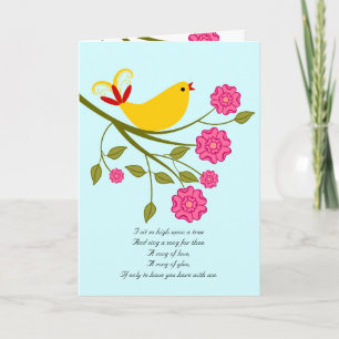 Songbird I Love You, I Miss You Poetry Card