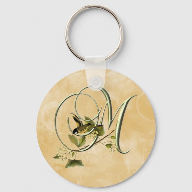 Songbird Initial M Keychain (Front)