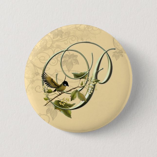 Songbird Initial P Pinback Button (Front)
