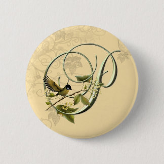 Songbird Initial P Pinback Button