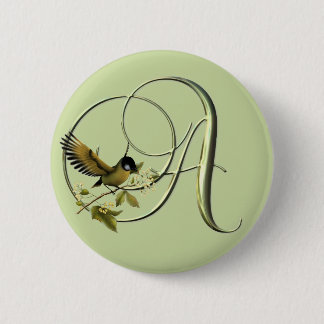 Songbird Initials A Pinback Button