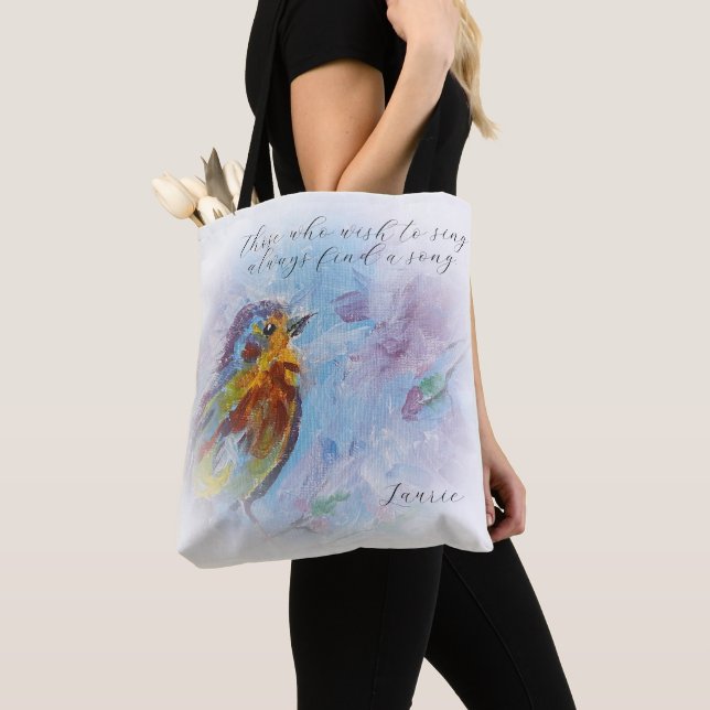 "Songbird of Hope" Tote Bag (Close Up)