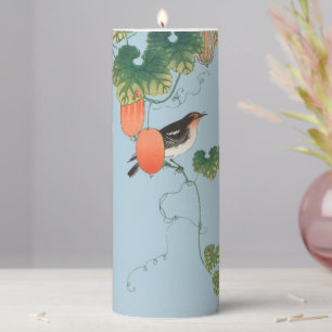 SONGBIRD ON CUCUMBER PILLAR CANDLE