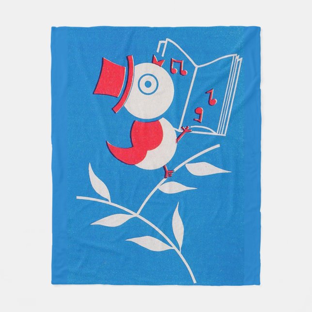 songbird print fleece blanket (Front)