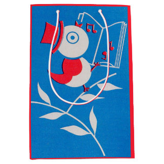 songbird print medium gift bag