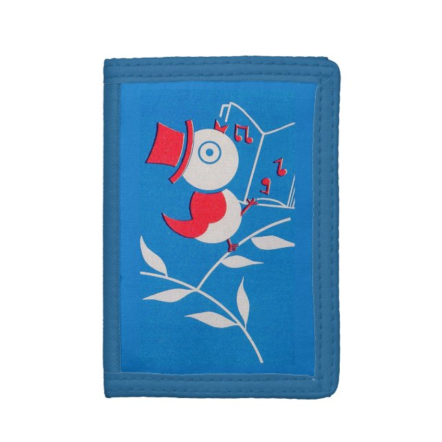 songbird print trifold wallet (Front Vertical)