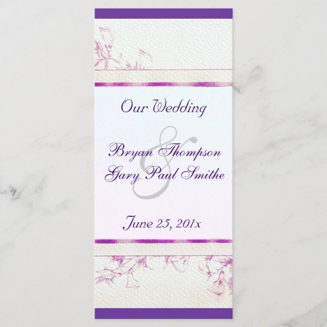 Songbird Shabby Chic WEDDING Program (Front)