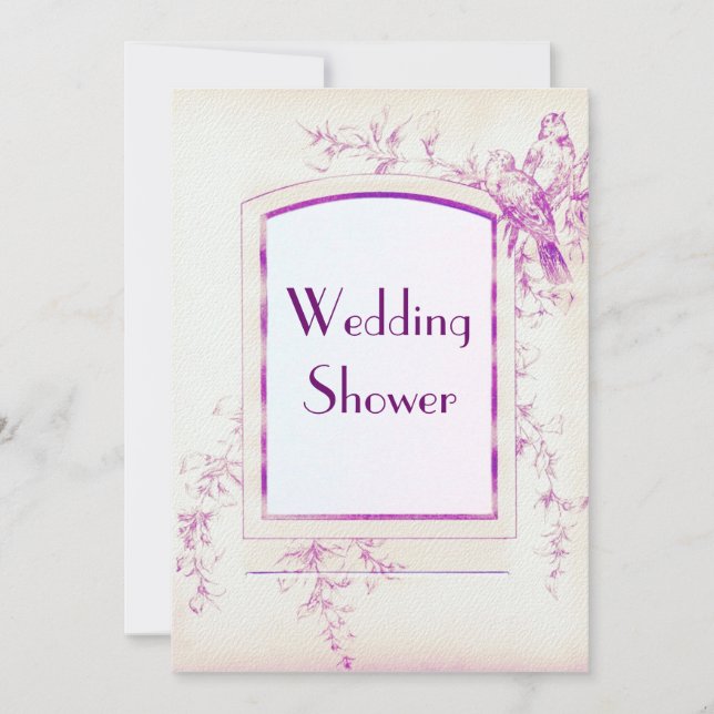 Songbird Shabby Chic Wedding Shower Invitation (Front)