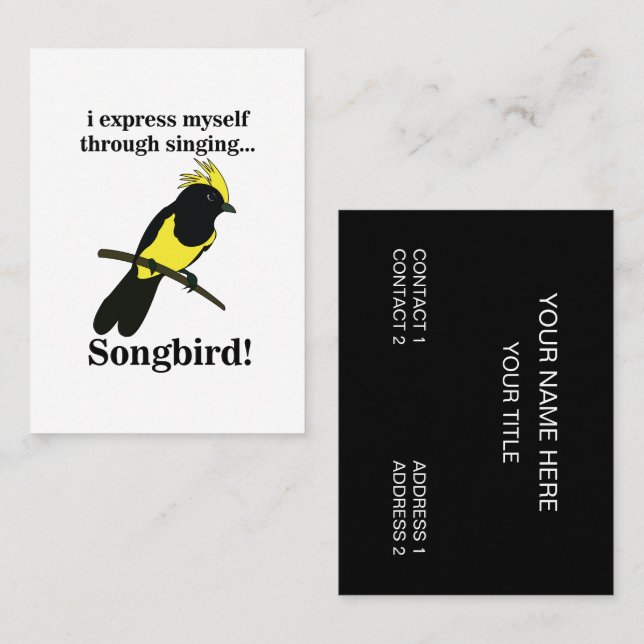 Songbird Tit Bird Funny Birdwatching Birdwatcher Business Card (Front/Back)