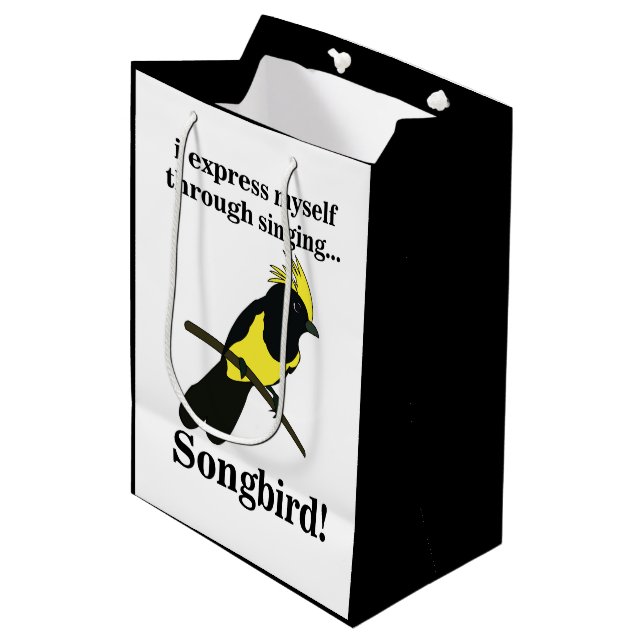 Songbird Tit Bird Funny Birdwatching Birdwatcher  Medium Gift Bag (Front Angled)