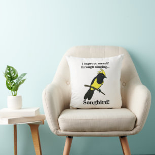 Songbird Tit Bird Funny Birdwatching Birdwatcher Throw Pillow