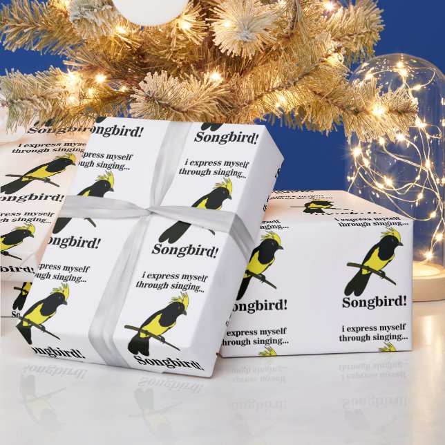Songbird Tit Bird Funny Birdwatching Birdwatcher Wrapping Paper (Holidays)