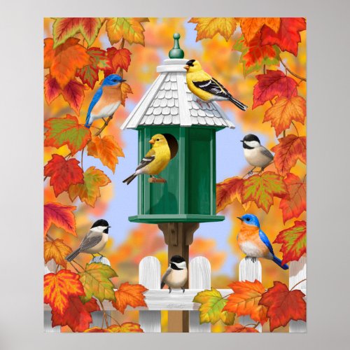 Songbirds in Autumn Poster
