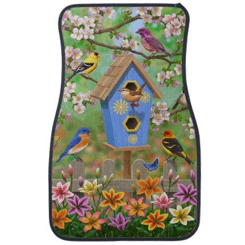 Songbirds Lily Garden Birdhouse Car Floor Mat