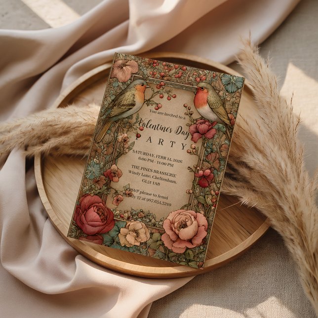 Songbirds & Roses Valentine Party Invitation (Creator Uploaded)
