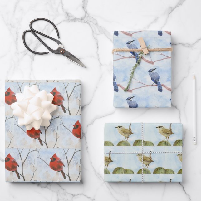 Songbirds Wrapping Paper Sheets (Front)