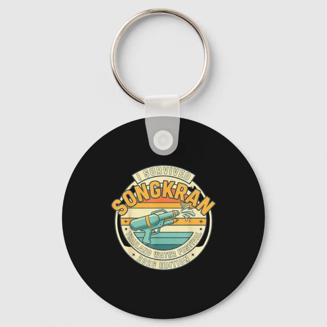 Songkran 2026 Survivor Funny Thai New Year  Keychain (Front)