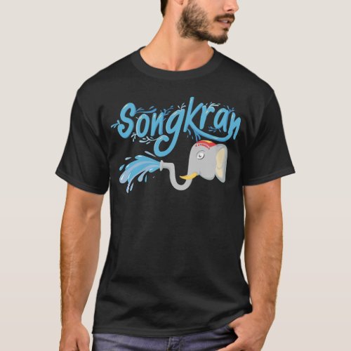 Songkran Elephant spraying water T_Shirt