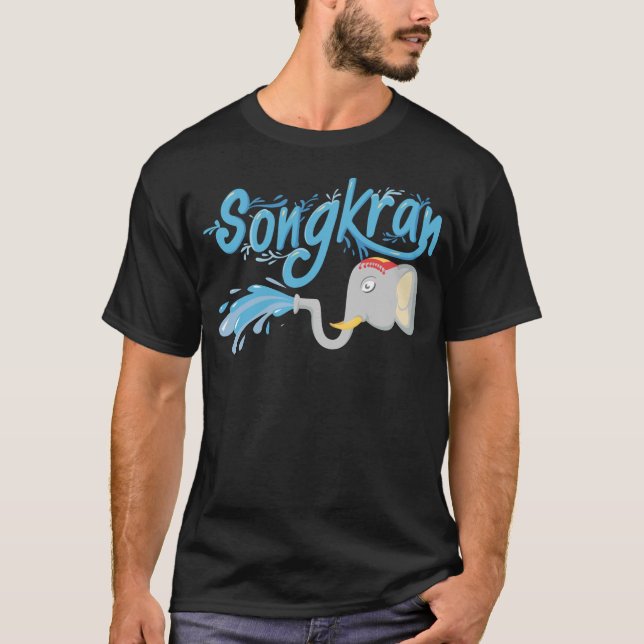 Songkran Elephant spraying water T-Shirt (Front)