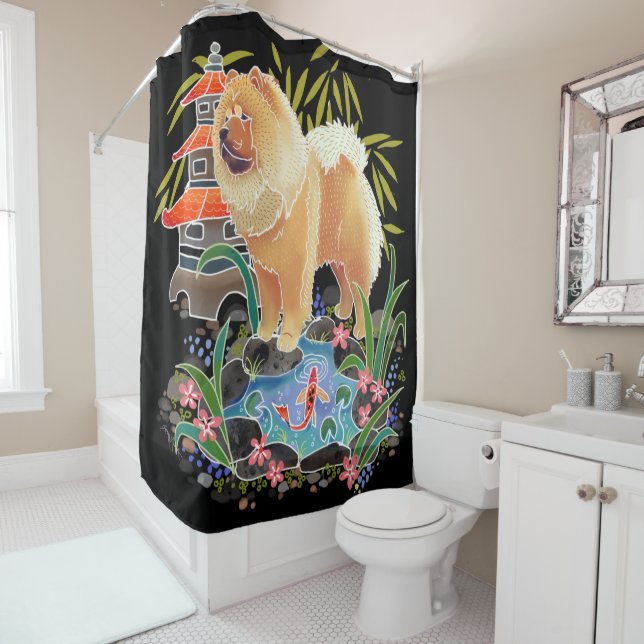 SONGMAO shower curtain (black background) (In Situ)