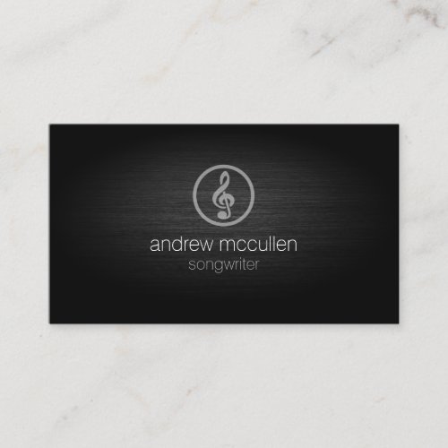 Songwriter Treble Clef Icon Brushed Metal Business Card