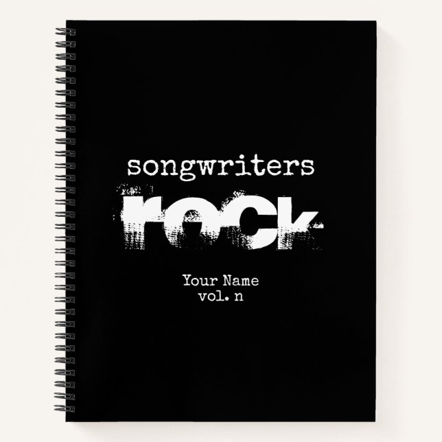 Songwriters Rock Personalized Songwriter Notebook (Front)