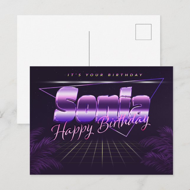 Sonia Name First name pura postcard birthday (Front/Back)