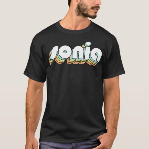 Sonia Retro Rainbow Typography Faded Style T_Shirt