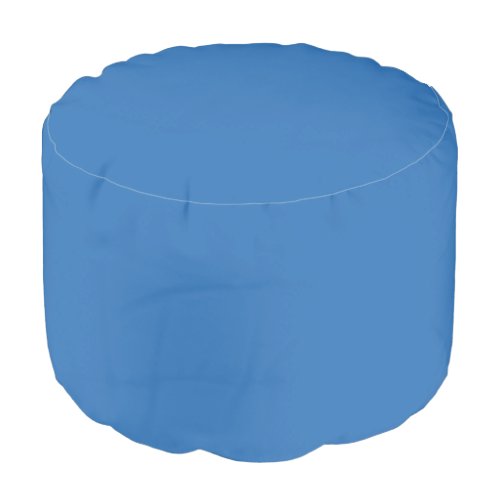Sonic Blue Solid Color Print Jewel Tone Colors Pouf