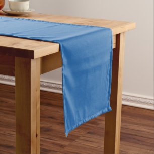 Sonic Blue Solid Color Print, Jewel Tone Colors Short Table Runner