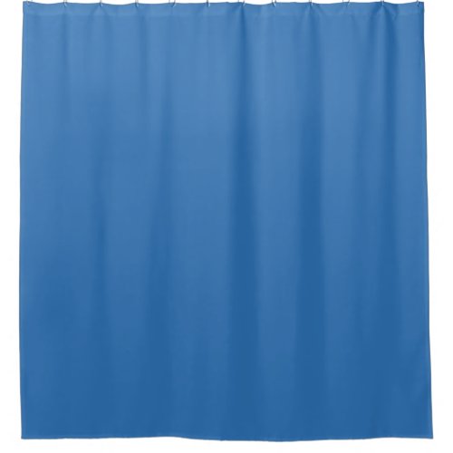 Sonic Blue Solid Color Print Jewel Tone Colors Shower Curtain