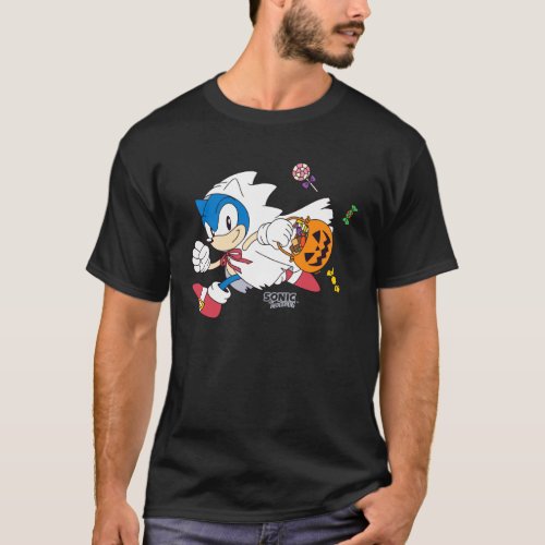 Sonic The Hedgehog Halloween Trick Or Treat Ghost  T-Shirt