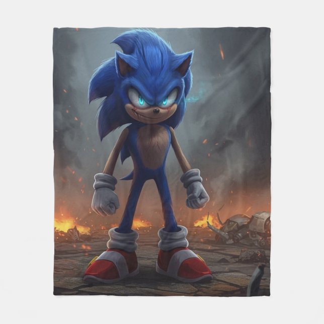 Sonic Villain Bedspread - Dark Design Fleece Blanket (Front)