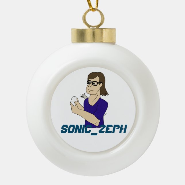 Sonic_Zeph     Ceramic Ball Christmas Ornament (Front)