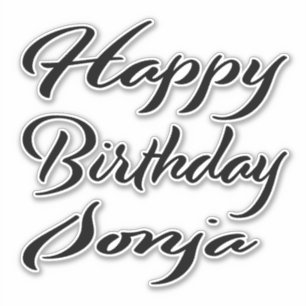 Sonja Name First Name black Sticker Birthday
