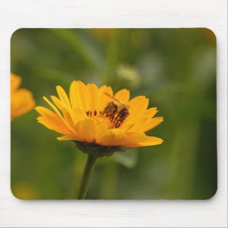 Sonnenblumen mit Biene Mouse Pad