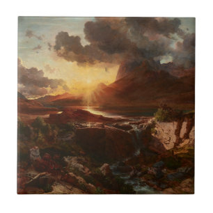 Sonnenuntergang am Hintersee in Berchtesgaden Ceramic Tile